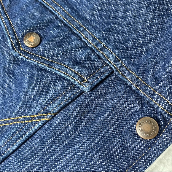 Vintage Wrangler Authentic Cowboy Denim Sherpa Lined Jacket XL M-159 70s 80s - Picture 10 of 11